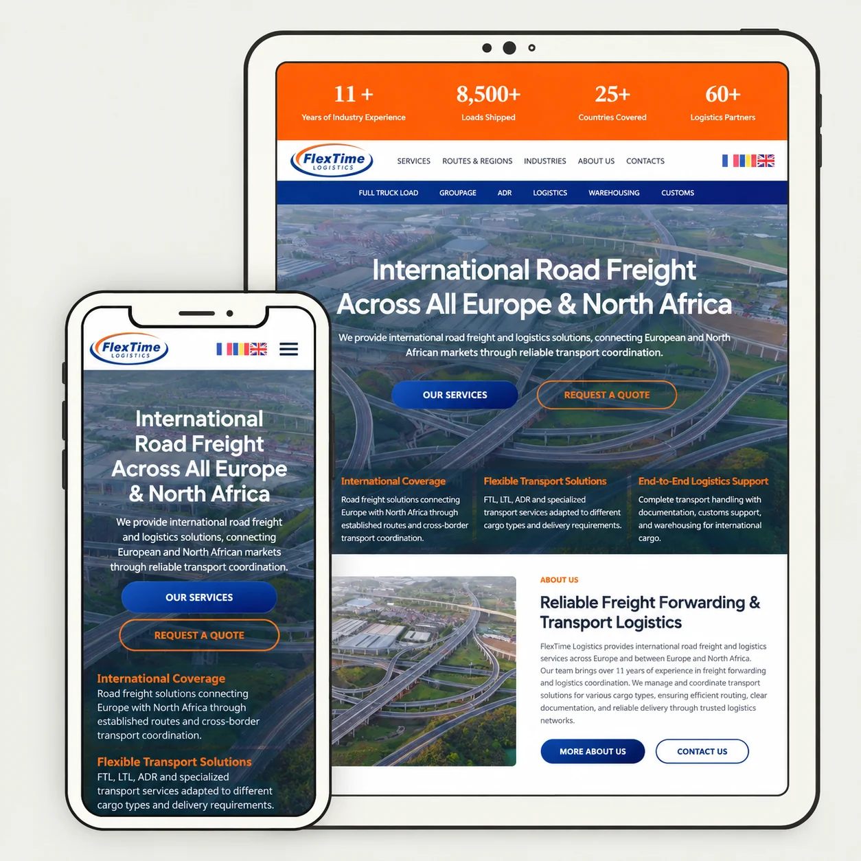 FlexTime Logistics — website design preview