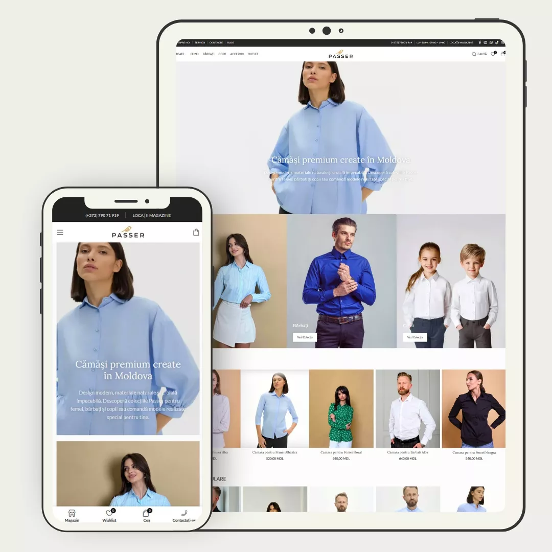 Passer — website design preview